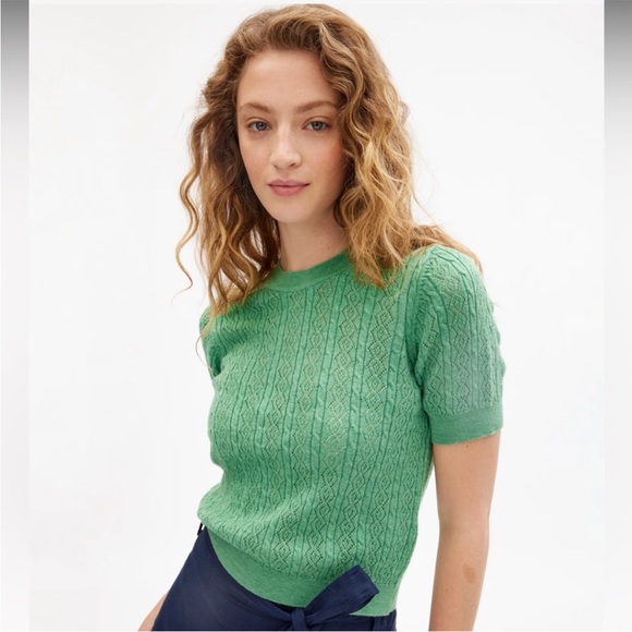 NWT Tanya Taylor Diane Knit Top in Meadow Green Size Small,New Products : American Fashion Style Bags On Sale